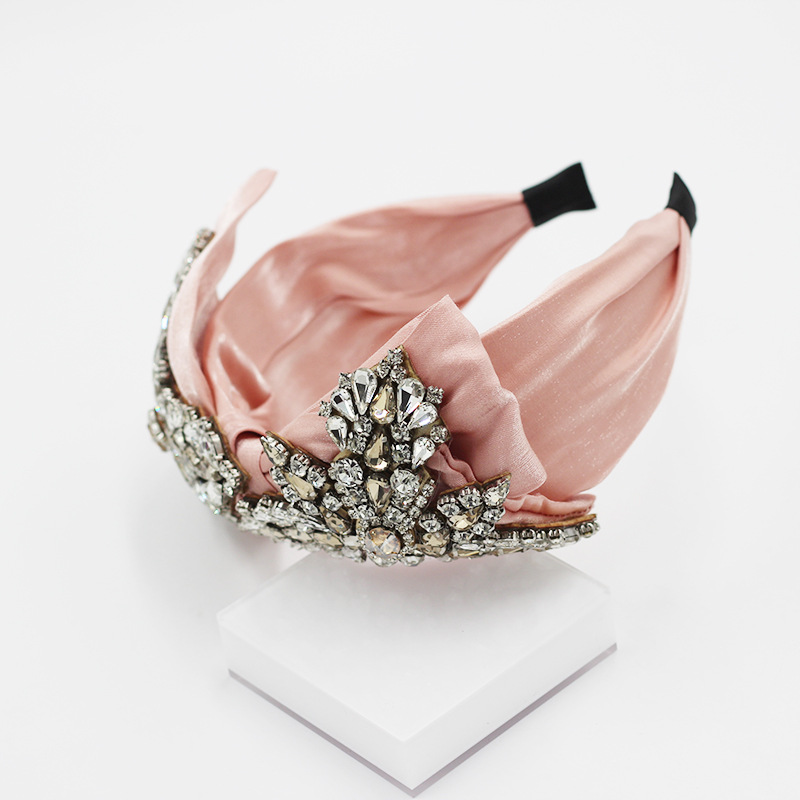 Baroque Full Diamond Big Flower Bow Headband display picture 3