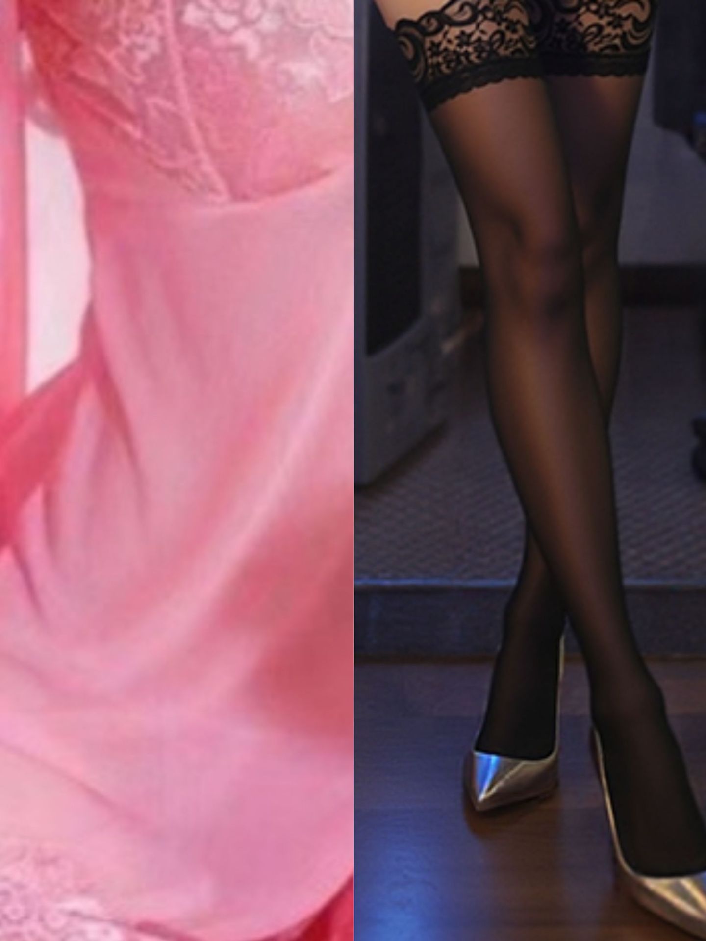 수박 레드 + 블랙 스타킹