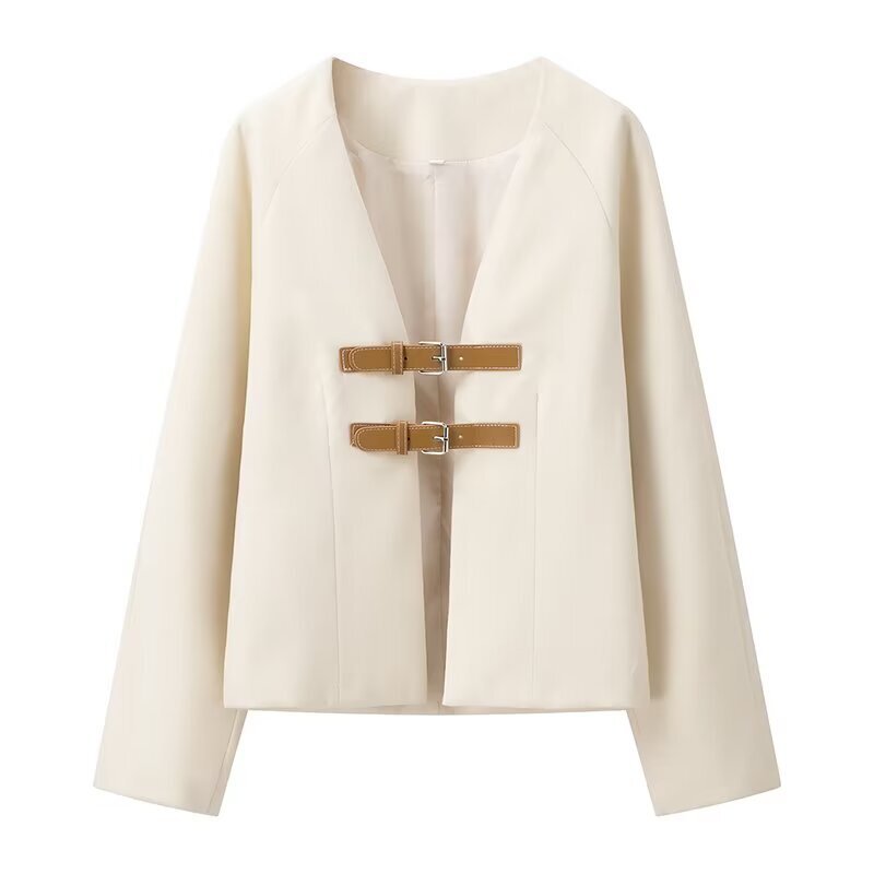 ZARZ Homemade European and American-style New Women's Classic Fashion All-match Stylish pu Leather Stitching Jacket