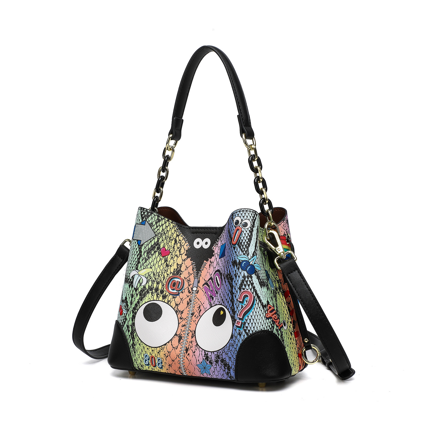 Bolso de mano de impresión de serpiente de alto nivel europeo y americano clásico de hebilla magnética bolso de precio único bolso de mujer 2741 - 1 #