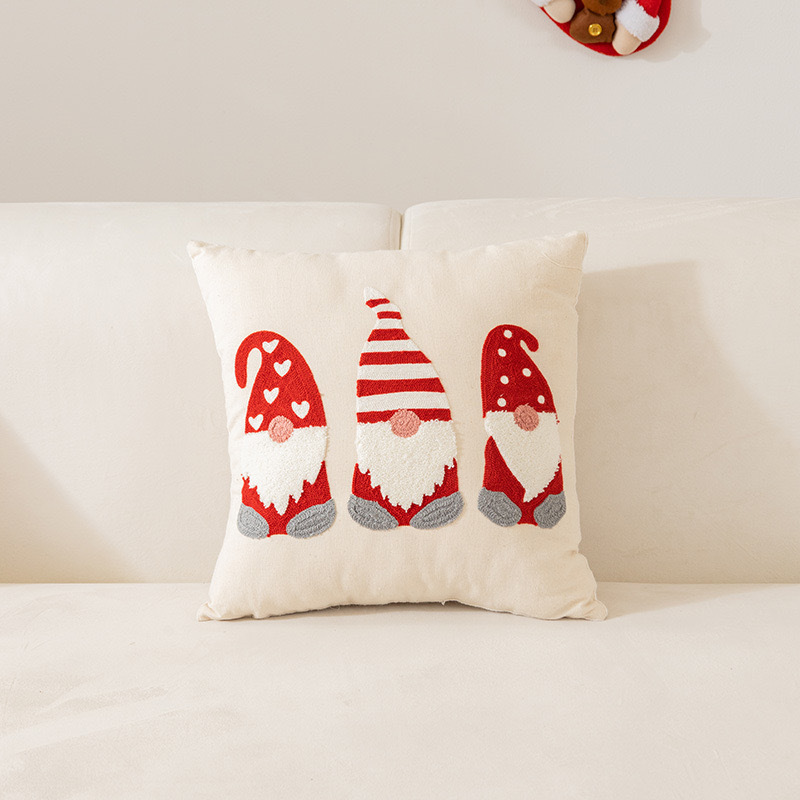 クリスマスタオル刺繍枕カバーホリデーホームソファクッションクリスマス枕リビングルームクッションカバーアマゾン|undefined