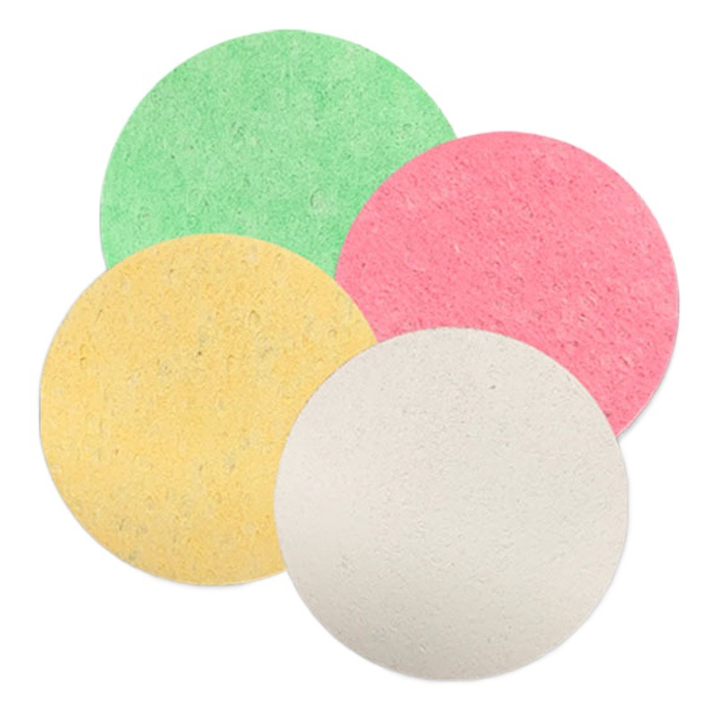 Color esponja absorbente limpieza facial pulpa de madera comprimida burbuja de algodón expansión de agua lavado de cara hojaldre pulpa de madera lavavajillas olla esponja limpie