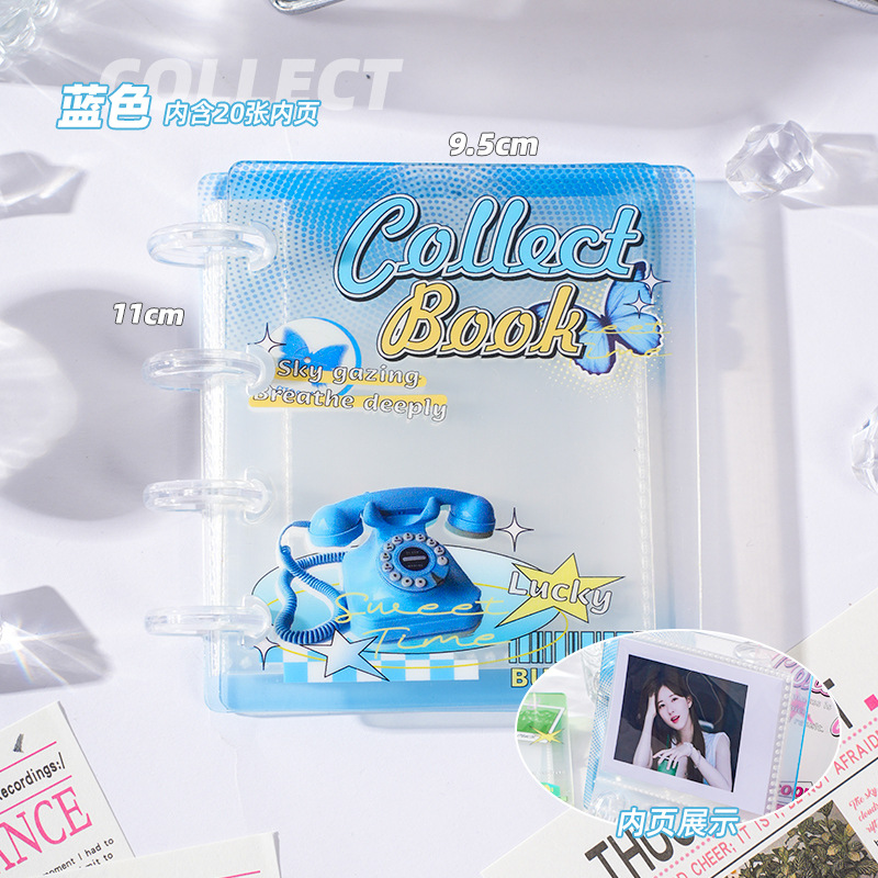 Álbum de tarjetas acrílicas con correa de ballet 2025 Álbum de fotos con hebilla de hongo de alto valor Polaroid de 3 pulgadas almacenamiento de tarjetas pequeñas