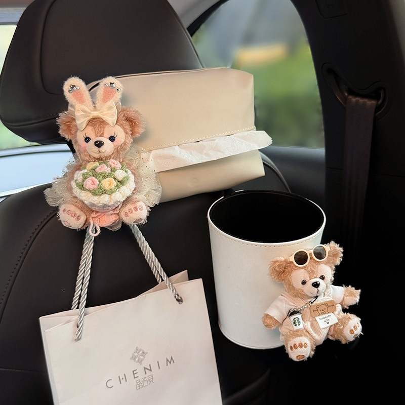 Shirley Duffy Car Trash Can and Tissue Box 2-in-1 Hanging In-Car Storage with a High-End Feel for Women