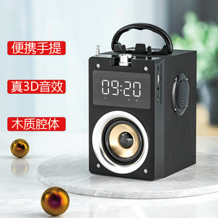 Yayunshi custom T3 time alarm clock home bedside big speaker with time speaker outdoor portable Bluetooth stereo