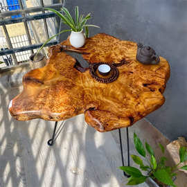 实木诧寂风茶桌客厅沙发阳台茶边几折叠桌露营家用休闲咖啡桌子