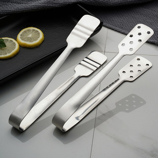 Stainless steel food clip thickened bread clip creative non-slip food clip plum hole clip barbecue clip kitchen baking clip