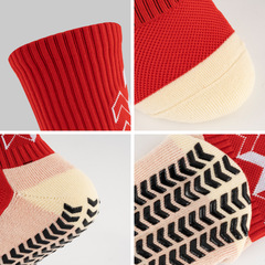 temu外貿跨境足球襪男女中筒蹦床襪子毛巾底成人點膠防滑運動襪厚