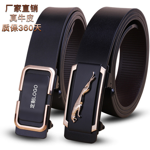 New belts for men wholesale genuine leather belts for men toothless automatic buckle versatile waistband cowhide trouser belt for men