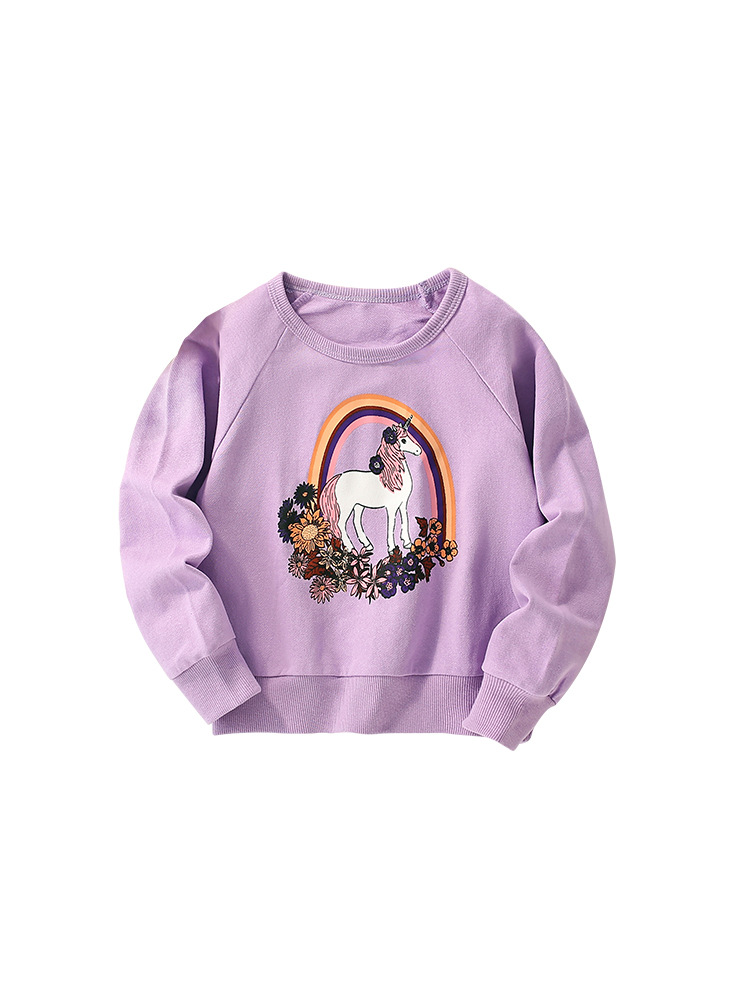 Niñas suéter otoño algodón nuevo europeo y americano de los niños ropa superior cuello redondo bebé niñas en stock