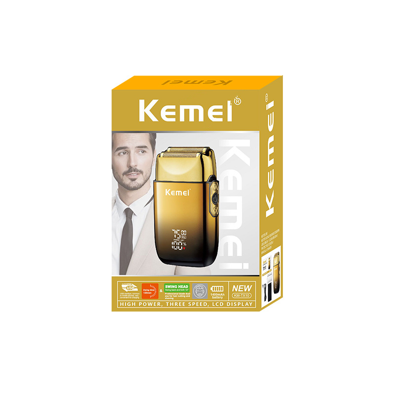 Kemei recíproca máquina de afeitar de alta calidad mini máquina de afeitar eléctrica de visualización digital máquina de afeitar artefacto raspado