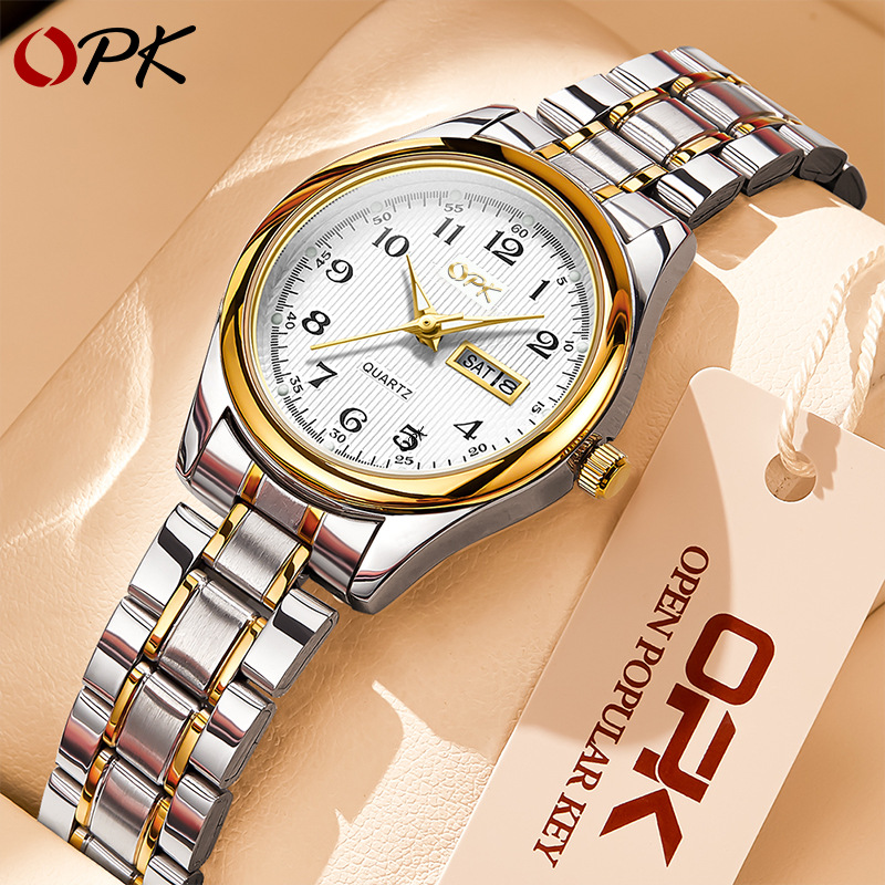 OPK brand watch a generation of manufacturers wholesale shaking sound hot double calendar quartz watch ladies watch women's watch