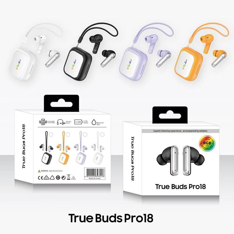 Cross-Border Hot-Selling Model 809Tws In-Ear Pro18 Stereo Wireless Bluetooth Earphones with Lanyard and Creative Hard Box Packaging