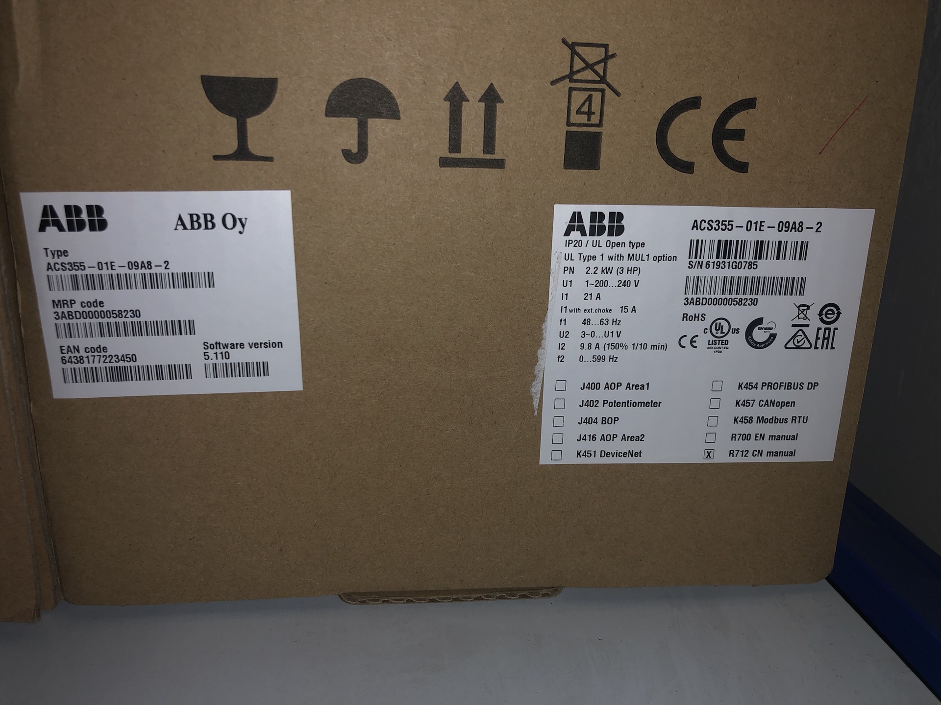 变频器 型号-09A8-2库号M345562