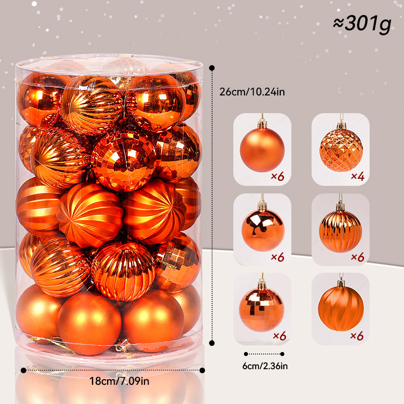 Ventas transfronterizas calientes de 6cm barril galvanizado pintado bola de Navidad bola de plástico set de Navidad árbol de Navidad decoración colgante image 7