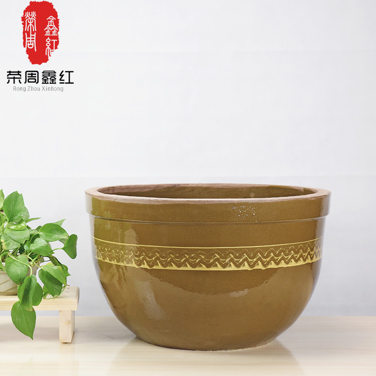 大水缸家用储水老式养鱼庭院造景花盆室外陶瓷酱缸发酵腌菜莲盆缸
