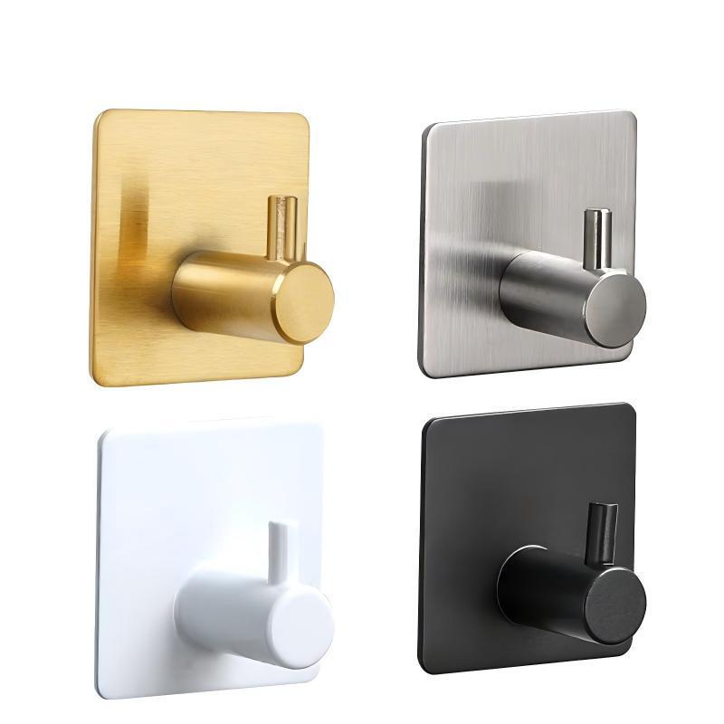 Cross-Border Stainless Steel Hook, Strong Adhesive Hook, No-Drill, Traceless Column Hook, Bathroom Kitchen Door Metal Coat Hook Cross-Border Stainless Steel Hook, Strong Adhesive Hook, No-Drill, Traceless Column Hook, Bathroom Kitchen Door Metal Coat Hook