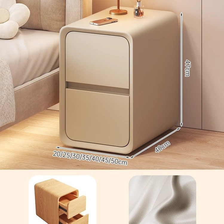 Mesa de cabecera pequeña moderna simple muy estrecha cabina de cabecera viento de crema ultra estrecho 2024 nuevo estante de almacenamiento de mini hendidura