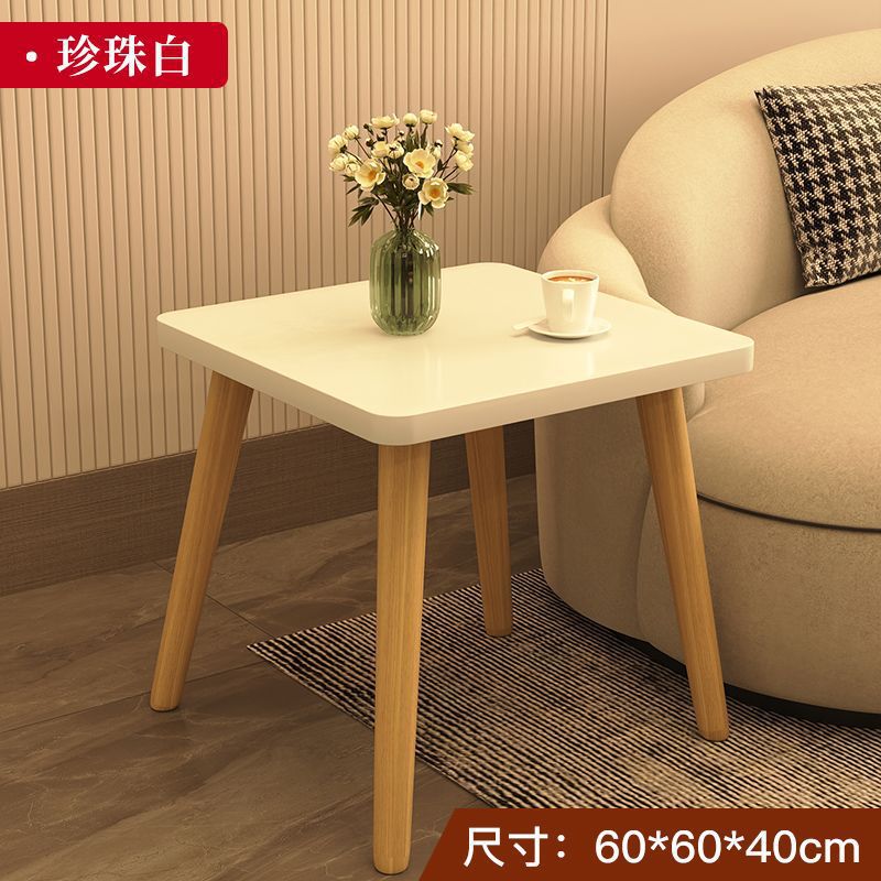사각테이블 [원목다리] 펄화이트 60*60*40