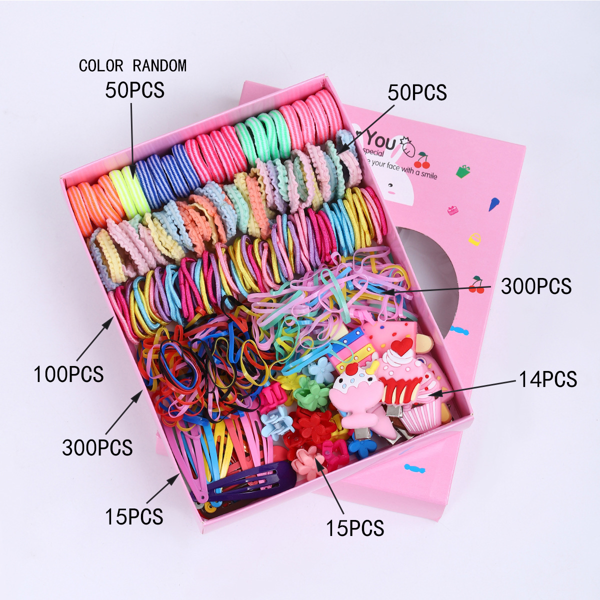 Joyas infantiles nuevas tarjetas de cabello princesa cabello cuerda de cabello bebé caja de regalo para niñas clip de borde coreano conjunto de joyería para el cabello