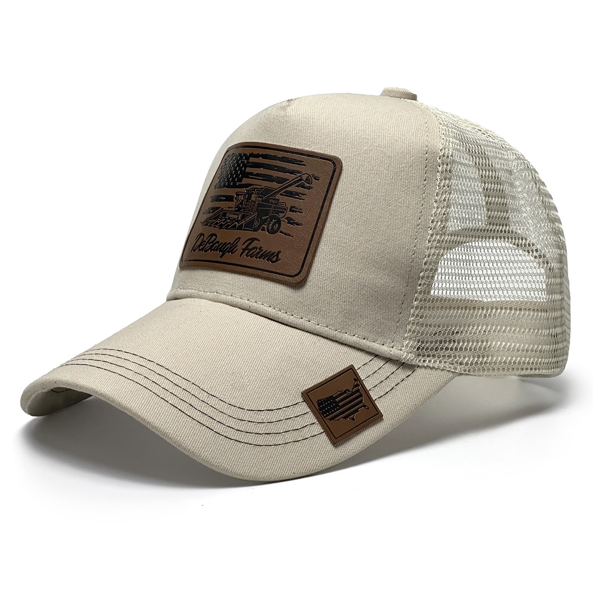 Tractor de granja transfronterizo bordado sombrero de malla de béisbol, estilo rural moda accesorios deportivos al aire libre