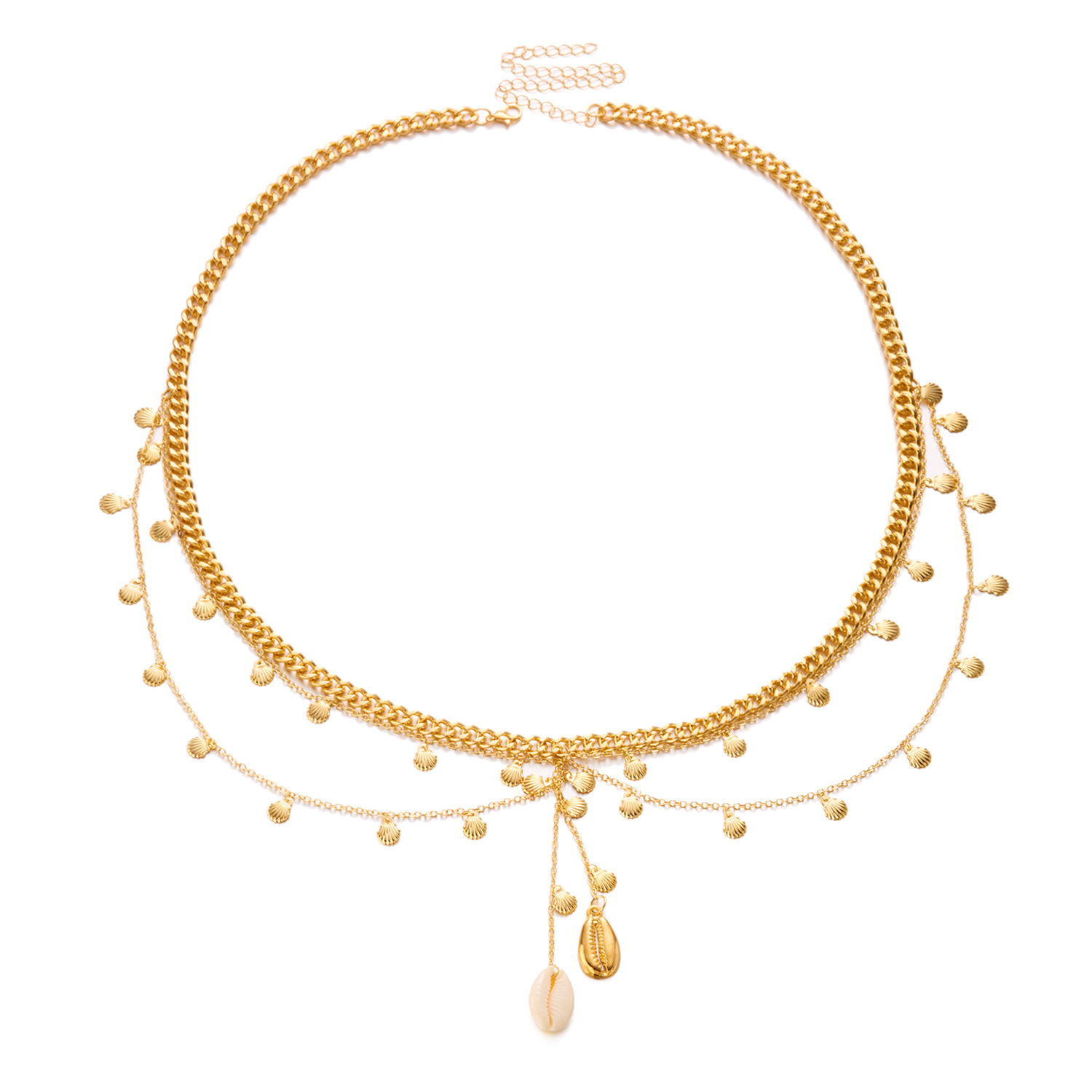 37g Weight Waist Chain Classification 1 Piece Quantity Holiday, Street Occasion Metal Material Starfish, Shell Pattern All Seasons Season Women's Gender Plating Design Simple Style, Classic Style Style Wholesale Jewelry Simple Style Classic Style Starfish Shell Metal Plating Waist Chain 15