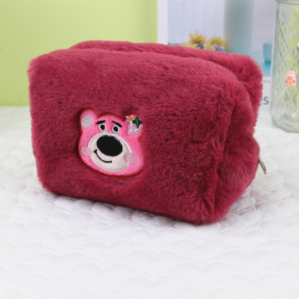 2023 nueva gran capacidad de peluche caja de lápiz de papelería caja de lápiz de dibujos animados estudiante chica bolsa de almacenamiento bolsa de cosméticos