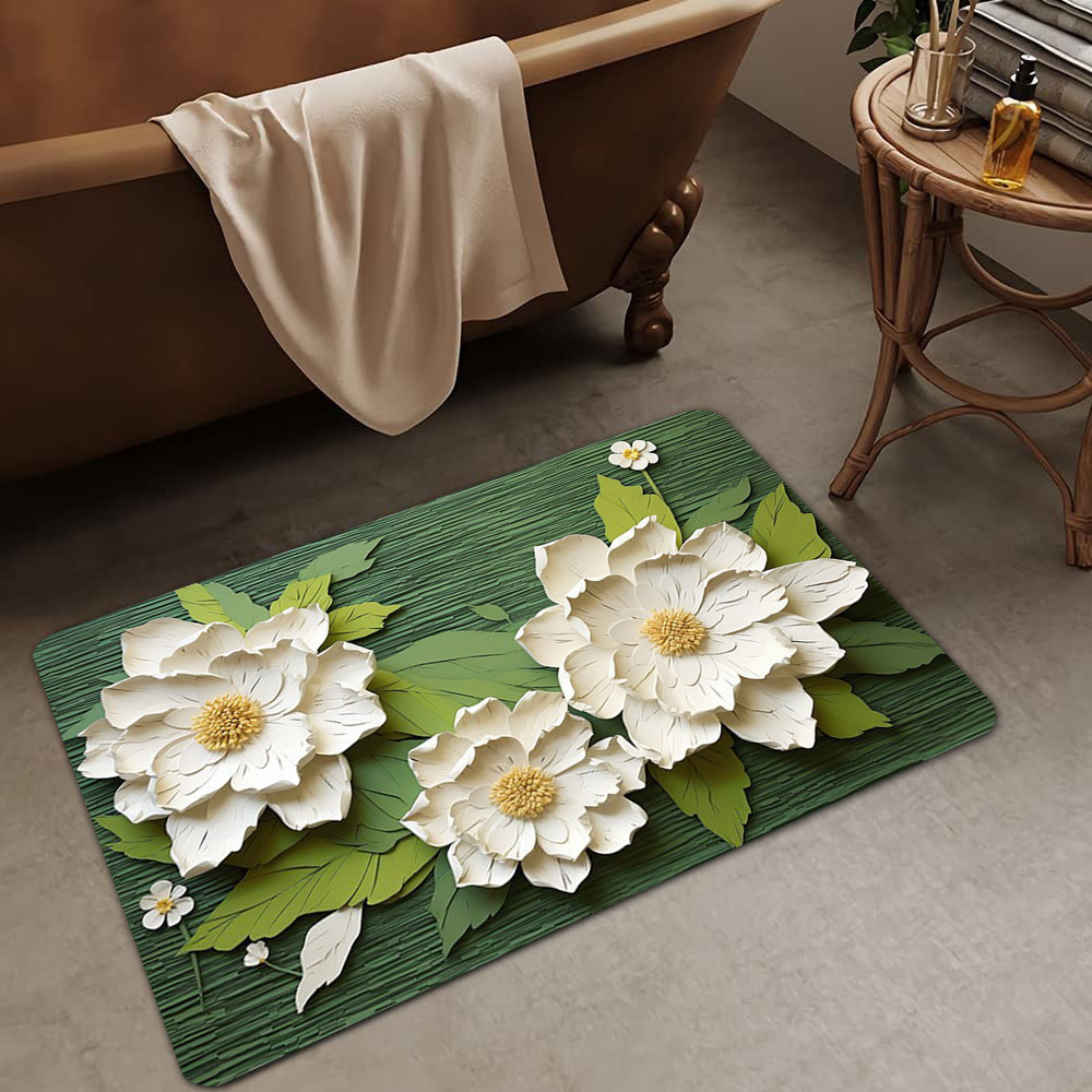 Alfombrilla de barro de diatomeas de flores tridimensionales de lujo ligero transfronterizo, alfombrilla de baño, alfombrilla de pie absorbente y antideslizante para el hogar, alfombrilla de entrada