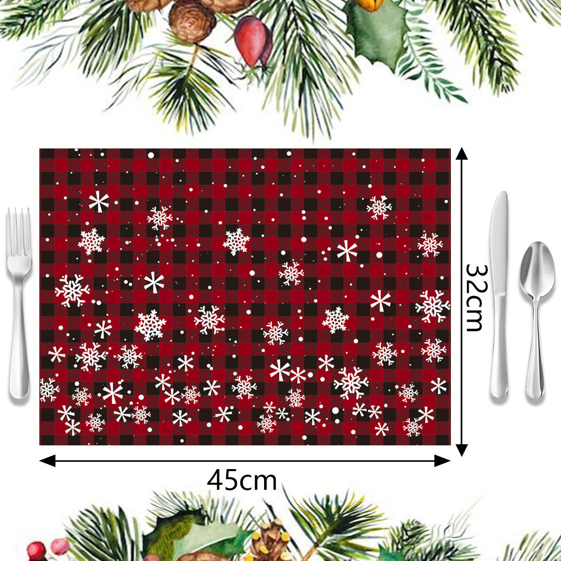 Heim & Garten Weihnachtstischsets Untersetzer Leinen Isolierunterlagen Weihnachtsdekoration Küchentischsets personalisierbar_voghion.com