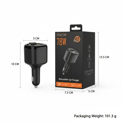 charger with TYPE-C port, retractable: Mobil şarj cihazları