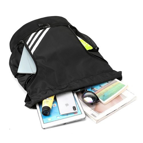 新款束口袋篮球背包户外运动健身包折叠旅行双肩包可印刷LOGO批发