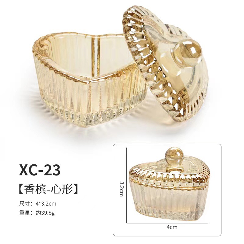 Uña ámbar champán cubierta de cinta de vidrio cristal taza de cristal líquido joyería de forma especial taza de lavado de lápiz especial para manicuras