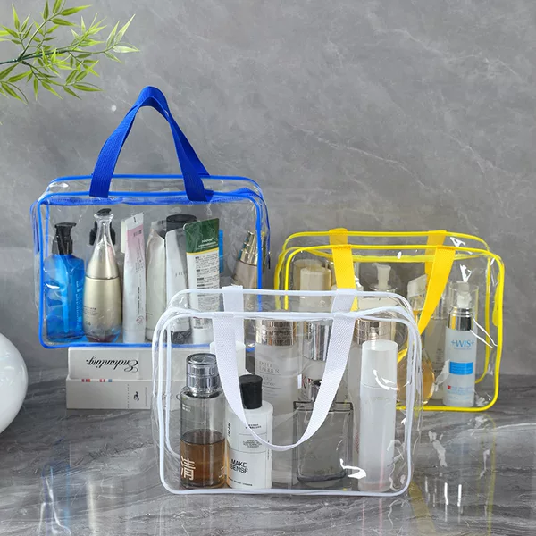 Pvc Transparent Cosmetic Bag, Large Capacity Waterproof Toiletry Storage Bag, Customized Portable Women's Cosmetic Storage Bag