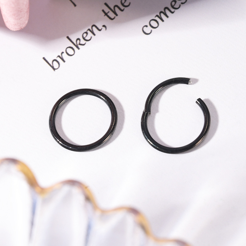 F136 Titanium Alloy Seamless Nose Ring - Gold 1.2x12mm Closed Ring for Nostril Piercing detail image 7