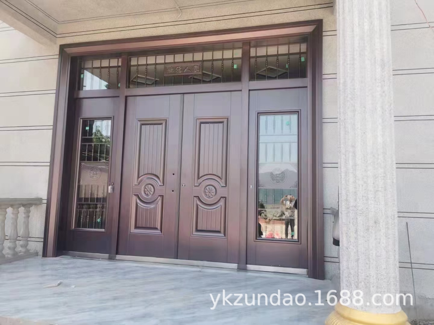 锌合金四开别墅玻璃大门