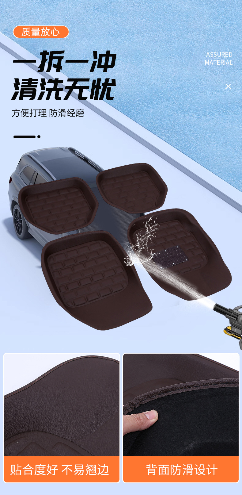 Wholesale Leather Car Floor Mats, Fully Enclosed, Can Be Printed with Logo, Universal for All Seasons, Exclusive for 4S Stores