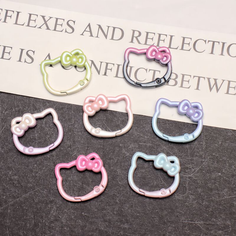 Painted Gradient Colorful Spring Buckle Open Ring Kt Cat Spring Ring Keychain DIY Accessories Alloy Accessories Wholesale Painted Gradient Colorful Spring Buckle Open Ring Kt Cat Spring Ring Keychain DIY Accessories Alloy Accessories Wholesale