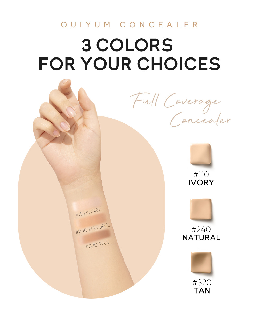 Cross-border QUIYUM Three-color Concealer 8g for contouring, covering blemishes and enhancing skin tone. Factory in stock for wholesale undefined