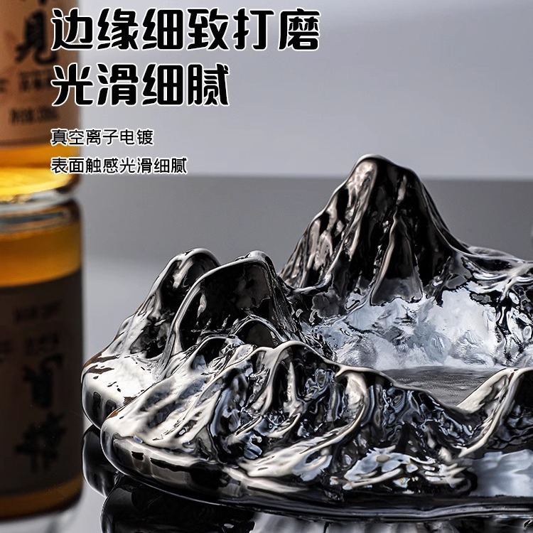 Cenicero de vidrio de oficina personalidad creativa cenicero doméstico de alto nivel sensación de sala de estar iceberg cenicero lujoso