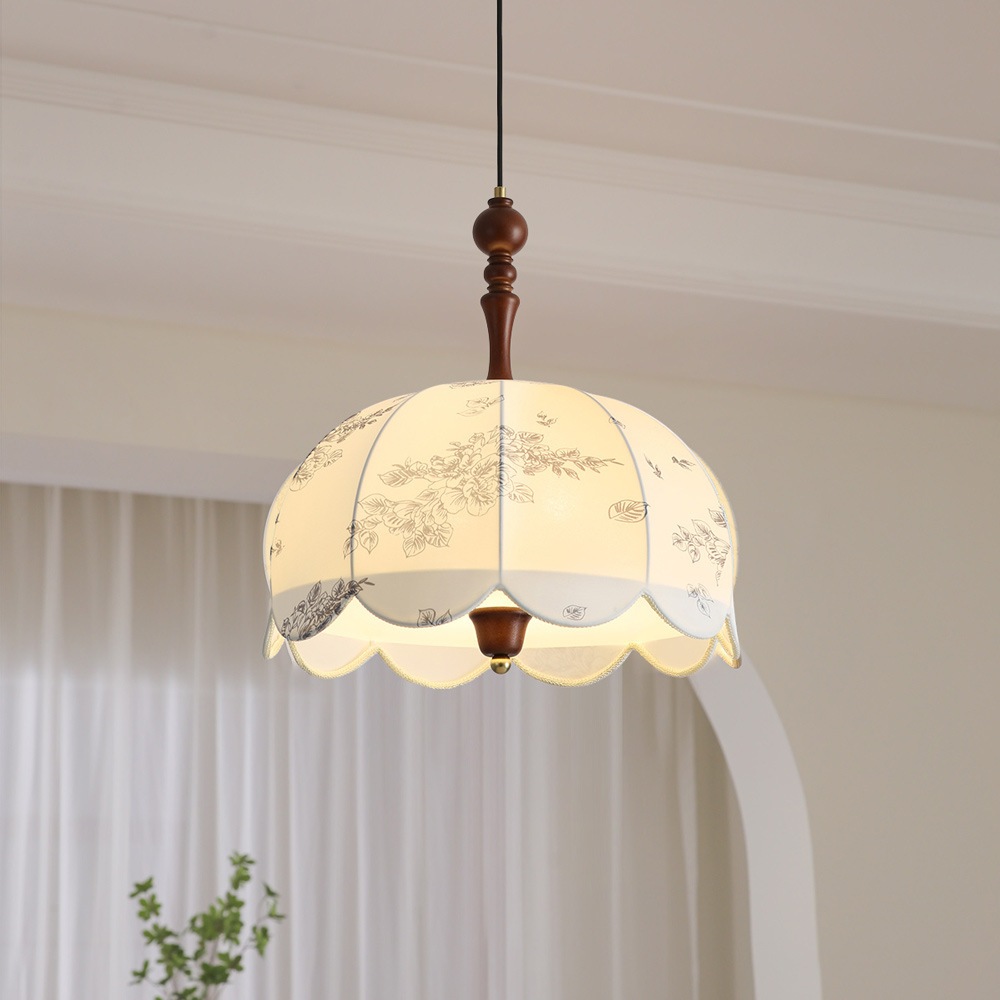 Lámpara de restaurante nueva lámpara de estilo chino francesa Nanyang estilo impresión tela lámpara de estudio lámpara de estilo antiguo 222L