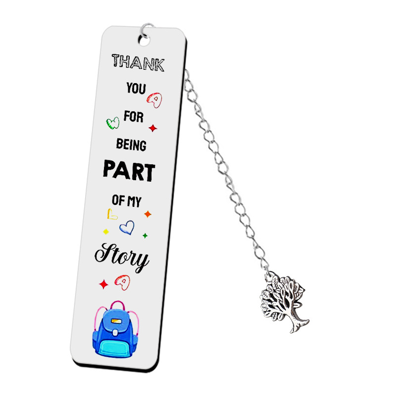 Stainless Steel Material Teachers' Day Festival Fashion Letter Pattern Stainless Steel Color Printing Bookmark Graduation Season Teacher's Day Gift