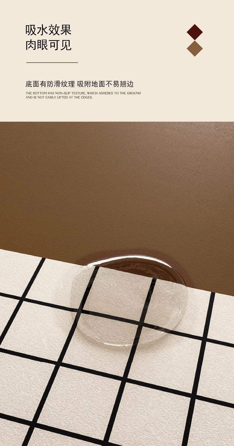 Cross-border Christmas decoration bathroom mat, quick-drying, wear-resistant, non-slip mat for bathroom entrance, diatomite absorbent foot mat