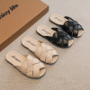 Baotou slipper girl 2022 summer new pattern Princess wind baby Flat bottom Exorcism soft sole fashion Versatile sandals