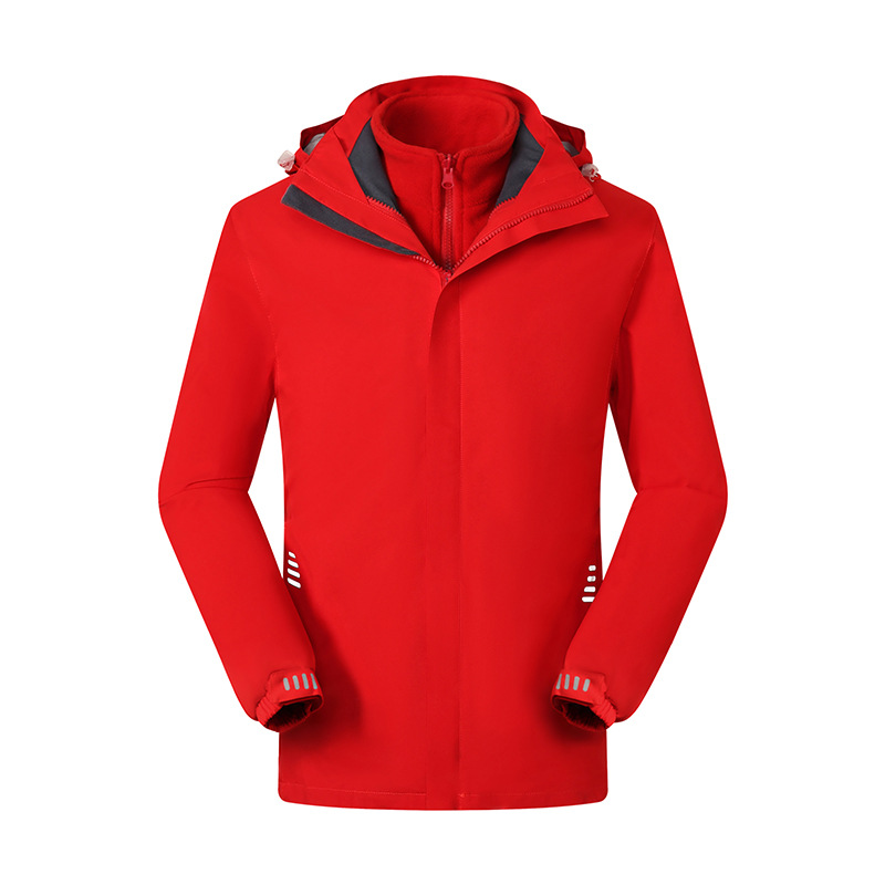 Chaqueta de trabajo cortavientos para exteriores con impresión de logotipo personalizado, ropa de trabajo unisex, chaqueta impermeable tres en uno con forro