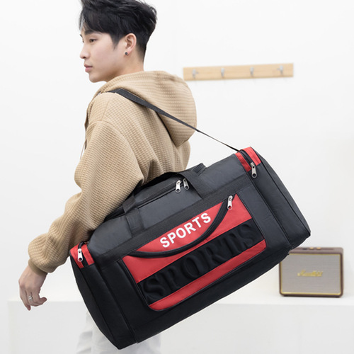 Foldable travel bag with large capacity outdoor bags, hand-held luggage storage bag for women, dry and wet separation fitness bag