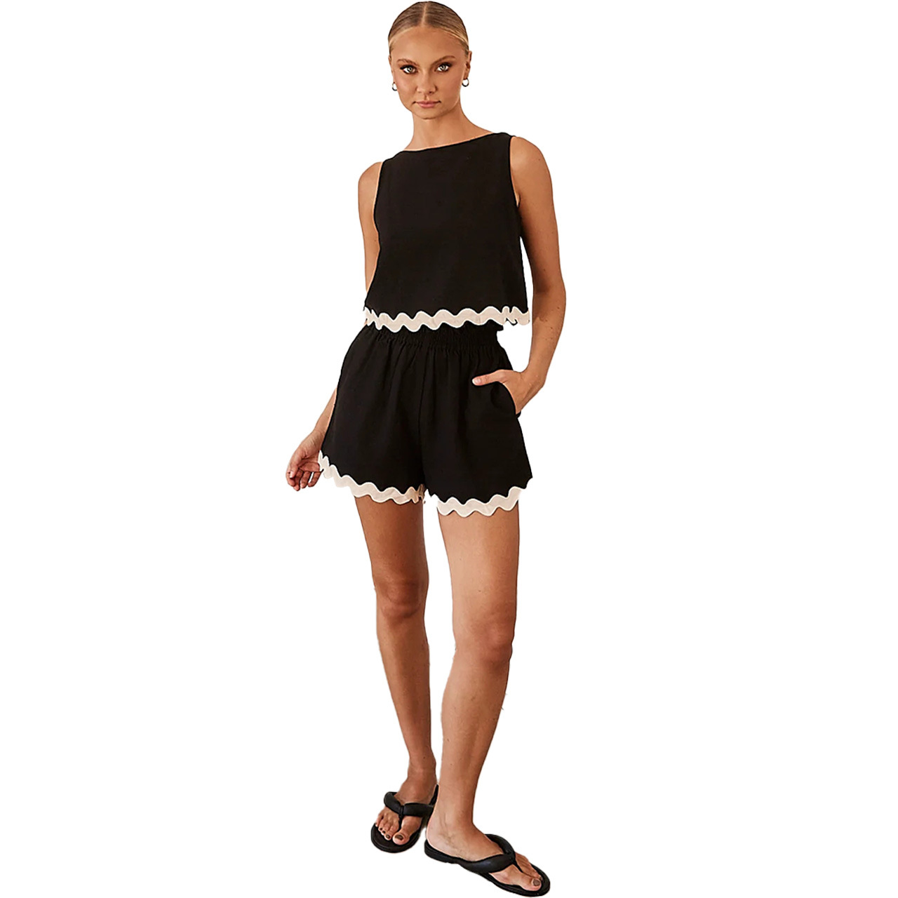 210g Weight Sleeveless Sleeve Length Spandex, Polyester Fabric Type Shorts Co-ord Set Sets Type 2 Pieces Set Quantity Daily Occasion Round Neck Neckline Regular Fit Fit Type Solid Color Pattern Summer, Spring Season Women's Gender Casual, Simple Style Style Daily Women's Casual Simple Style Solid Color Spandex Polyester Shorts Co-ord Set Shorts Sets 30
