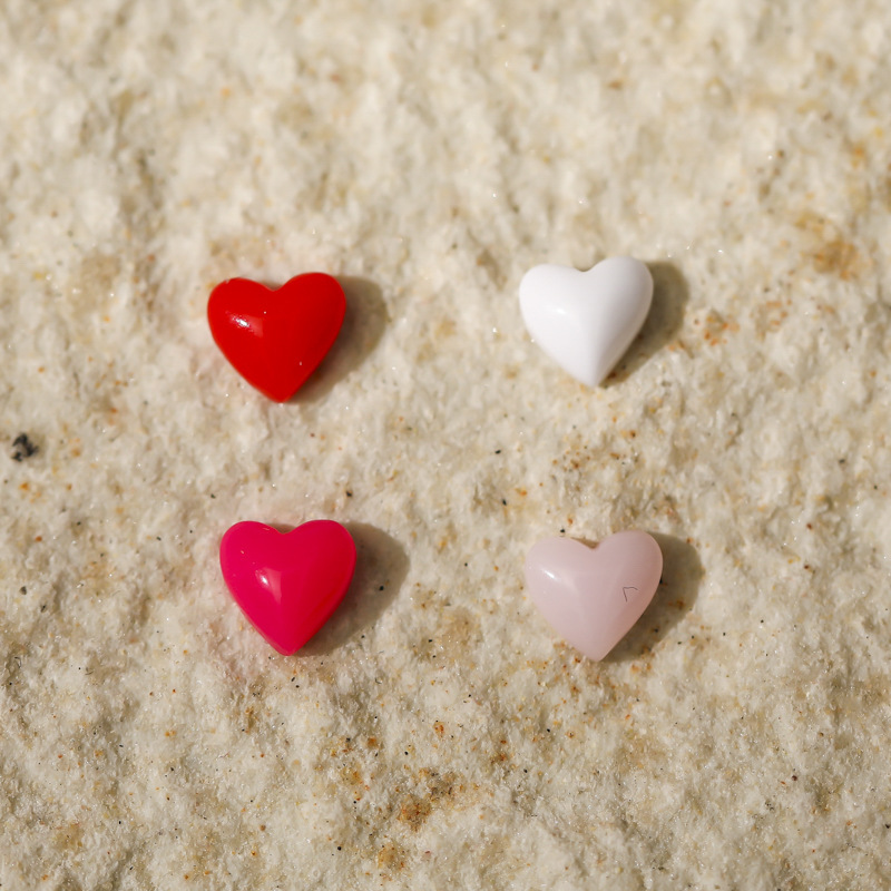 Small white glossy nail decoration heart-shaped for manicure heart…