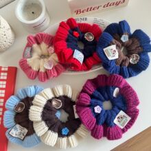 秋冬撞色毛线发绳大肠圈甜美气质头绳扎马尾皮筋2025新款头花发饰