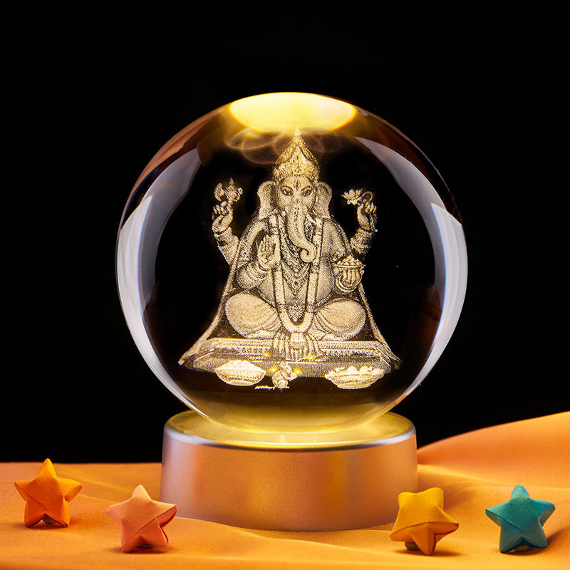 Bola de cristal de 6 cm + base de plástico de enchufe caliente