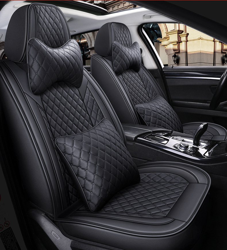 Car Seat Cushion, Universal for All Seasons, Fully Enclosed Seat Cover, New Cartoon Internet Celebrity, Cute Full Leather Seat Cover, Seat Cushion Wholesale